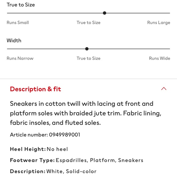 SOLD: H&M White Espadrille Sneakers - Size 8 US / 39 - Picture 10 of 10